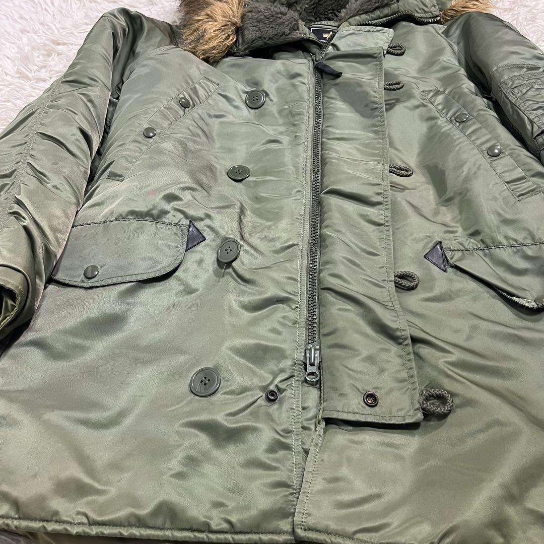 ALPHA アルファ　N-3B ミリタリージャケット L オリーブグリーン