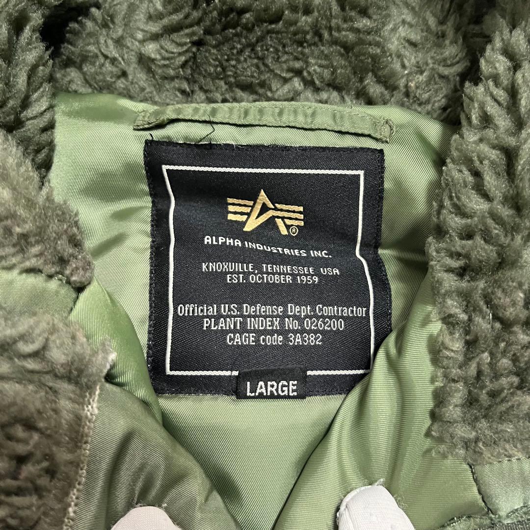 ALPHA アルファ　N-3B ミリタリージャケット L オリーブグリーン
