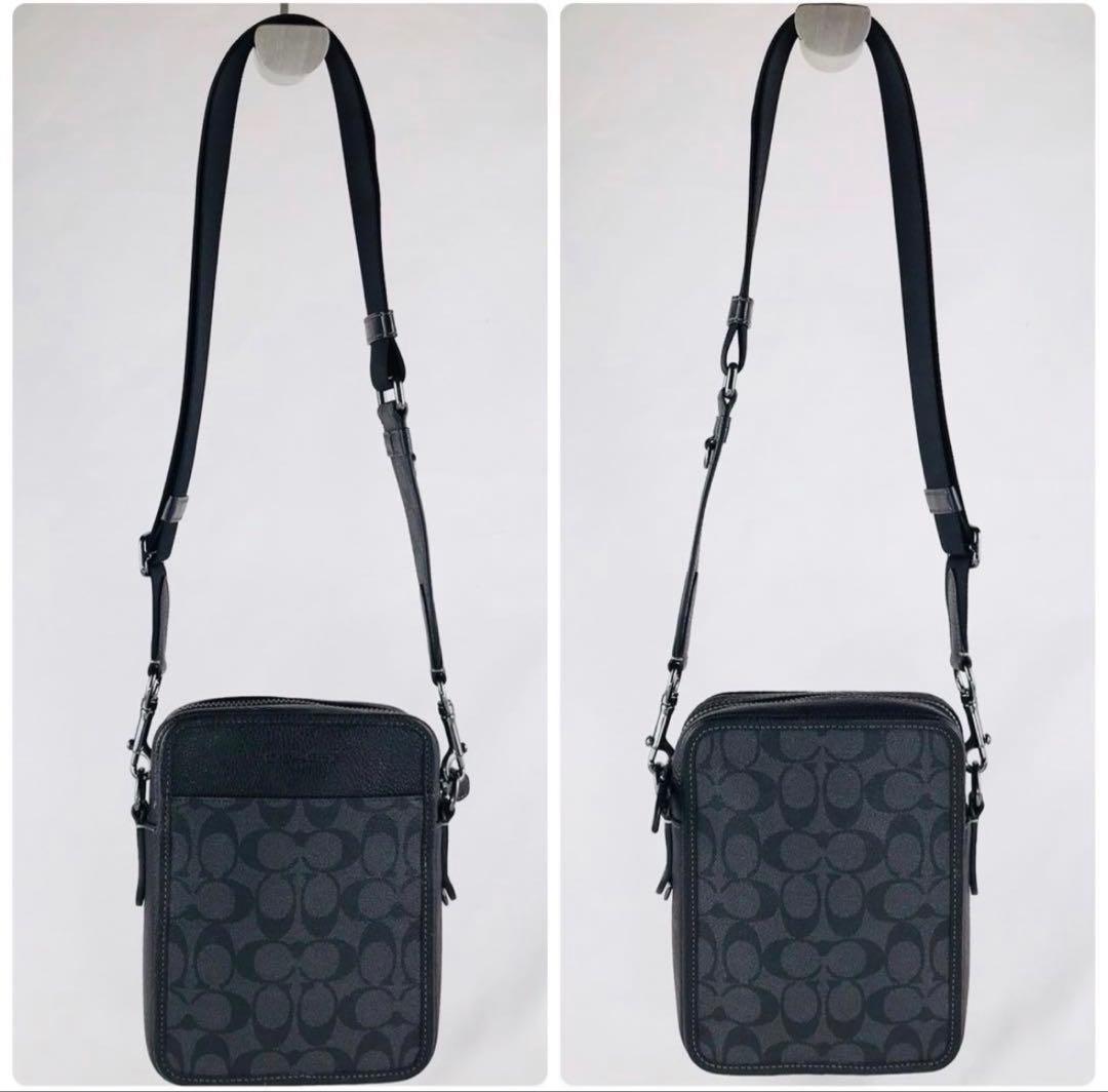 【美品】COACH コーチ クロスボディ メンズショルダーバッグ CC009 黒