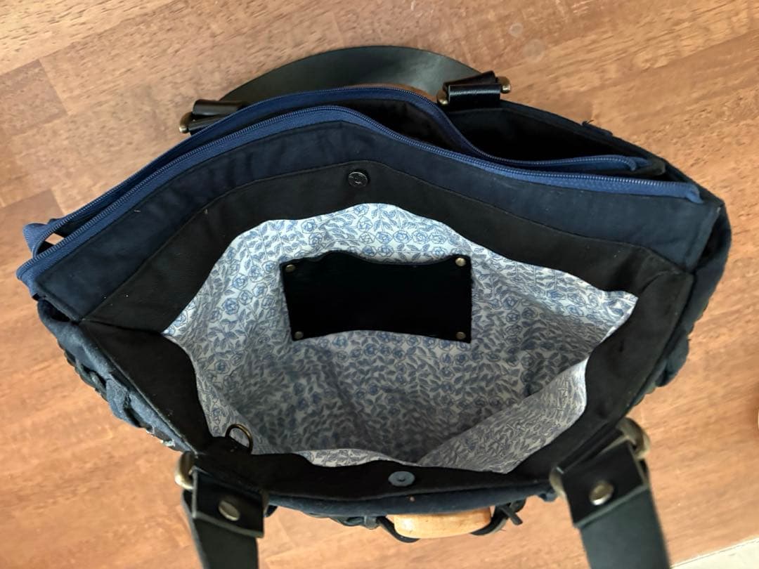 【ぽんぽこりん様】木工リング飾りバッグ＋ショルダー