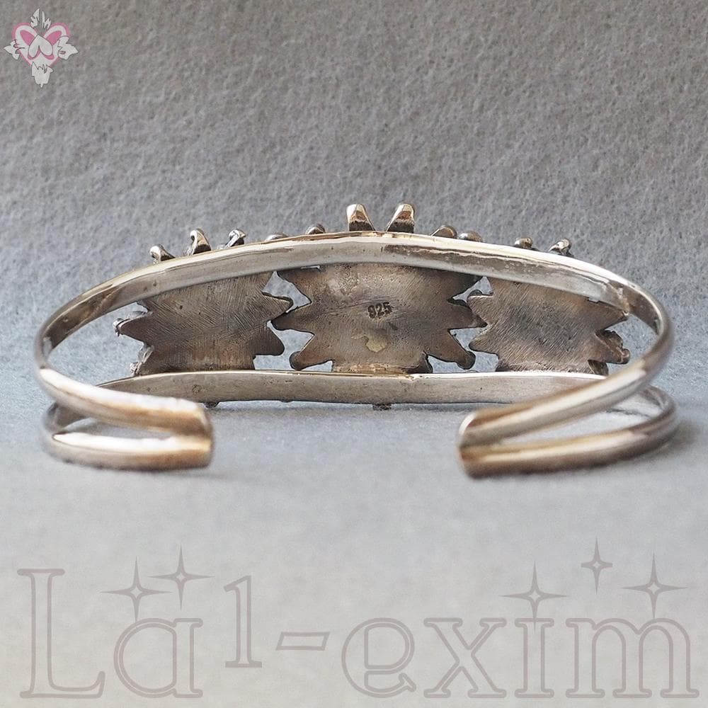 36個 ターコイズ コーラル 小花 インディアンジュエリー 925 銀 バングル