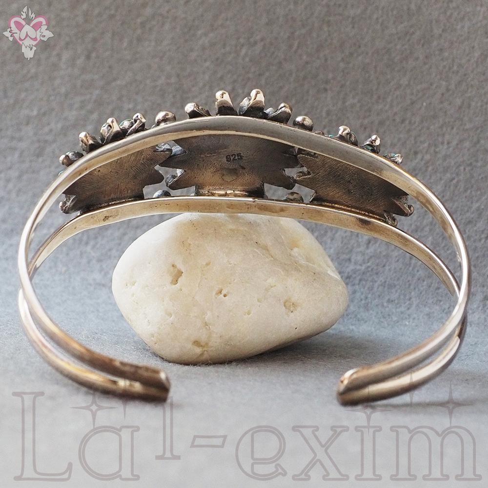 36個 ターコイズ コーラル 小花 インディアンジュエリー 925 銀 バングル