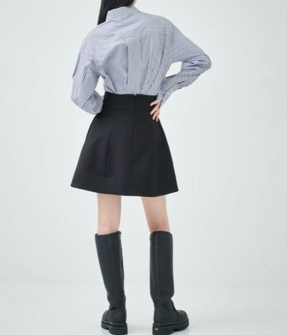 スカート CLANE /WIDE BELT CONSTRUCTIVE MINI SKIRT