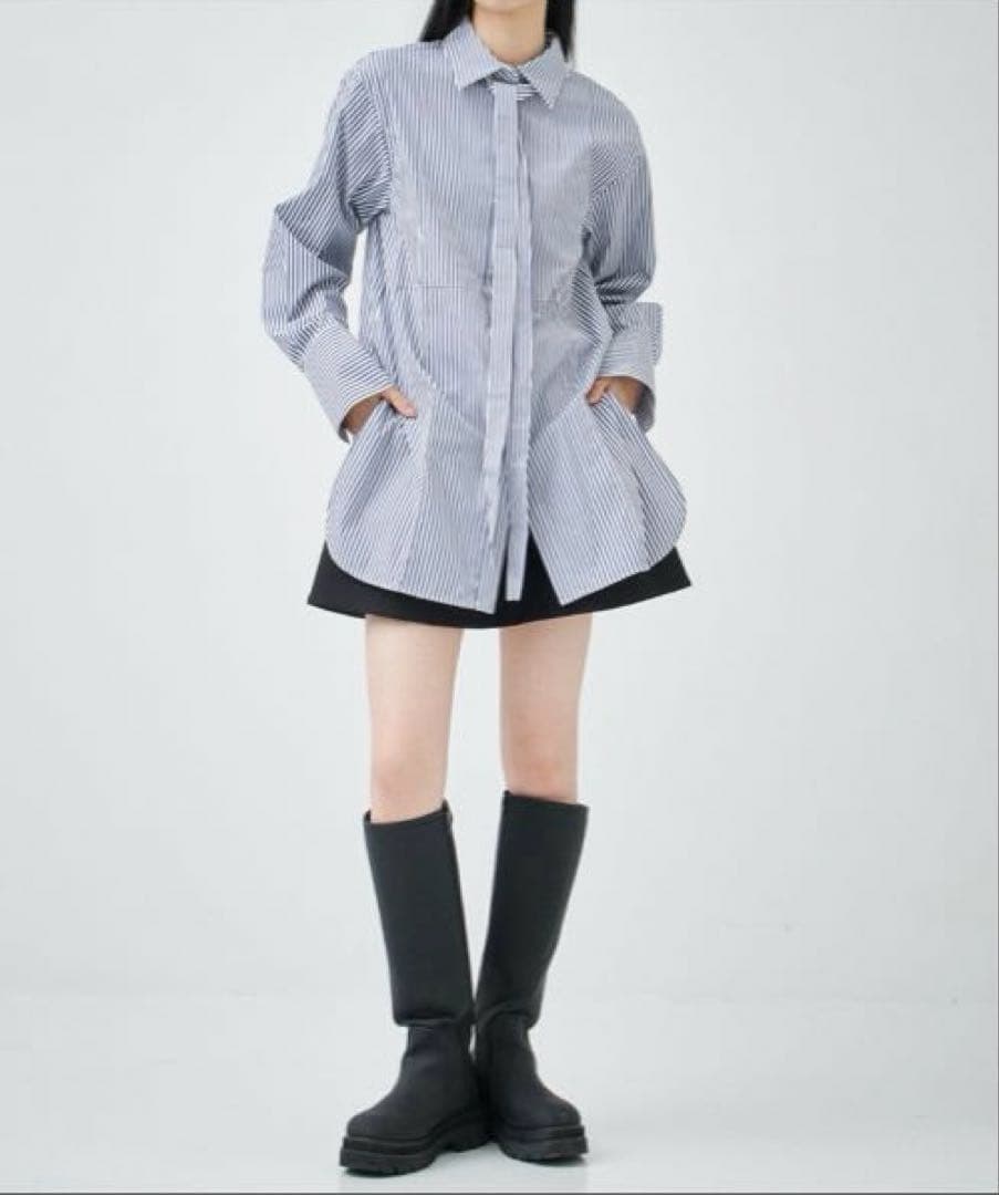 スカート CLANE /WIDE BELT CONSTRUCTIVE MINI SKIRT