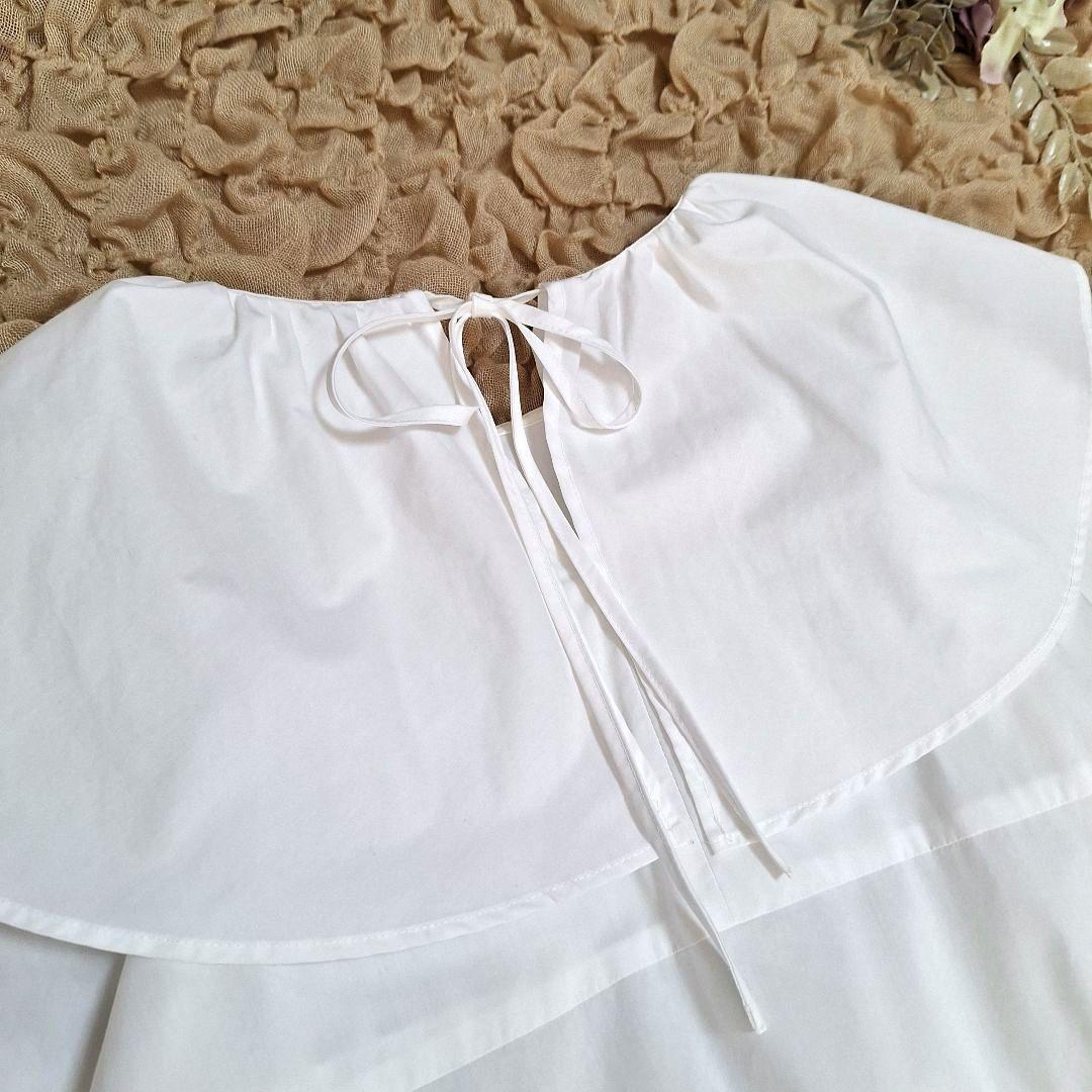 【美品】yori ヨリ　フリルカラーティアードチュニック　ホワイト　フリーサイズ