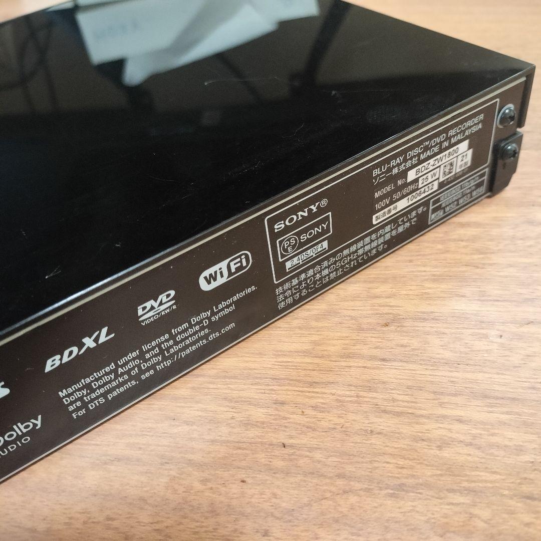SONY ソニー ブルーレイレコーダー BDZ-ZW1800 動画良好