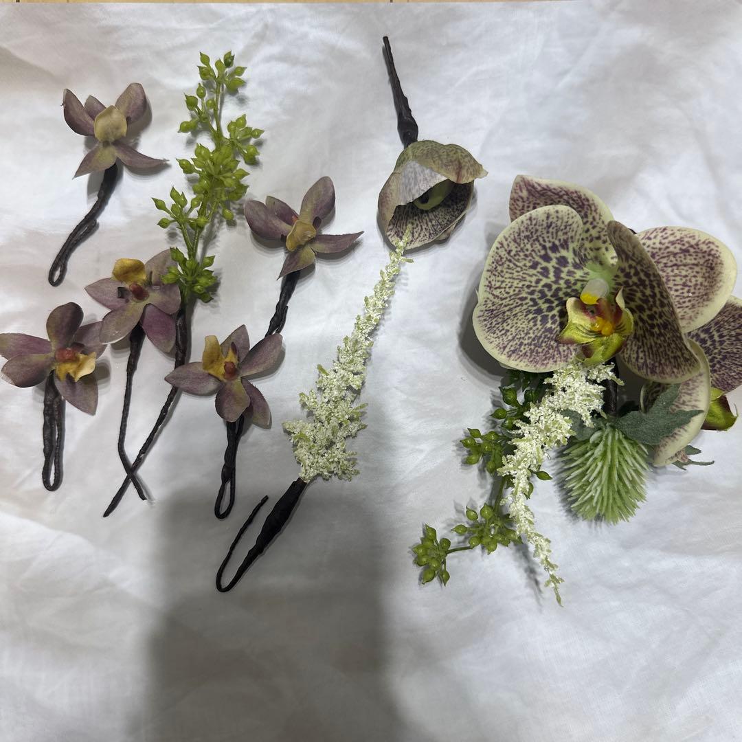 ウェディングブーケ アーティシャルフラワー ブートニア セット 結婚式