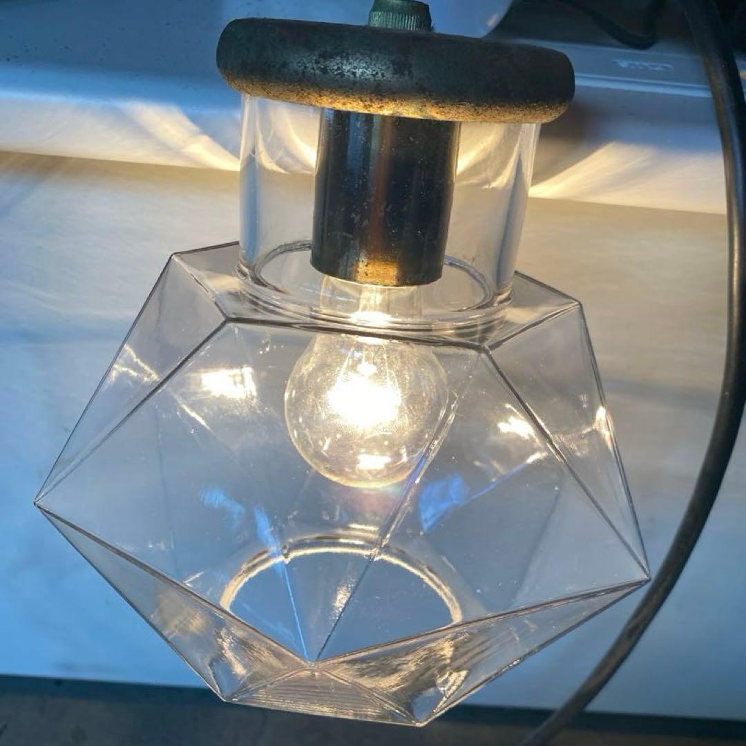 昭和レトロ　ガラス　ペンダントライト　照明　インテリア　ヴィンテージ