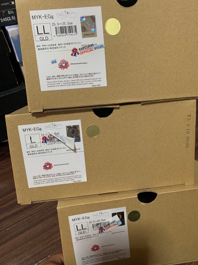 ミャクミャクサンダル　金　エッグヒール　LL 25.5