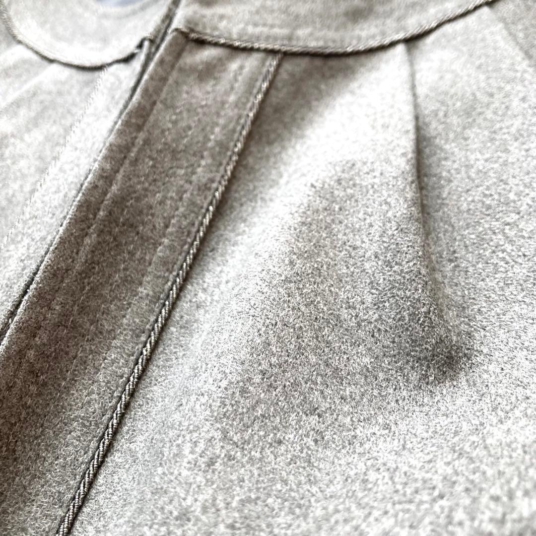 【大きいサイズ】23区　ノーカラージャケット　スエード　セットアップ　スカート