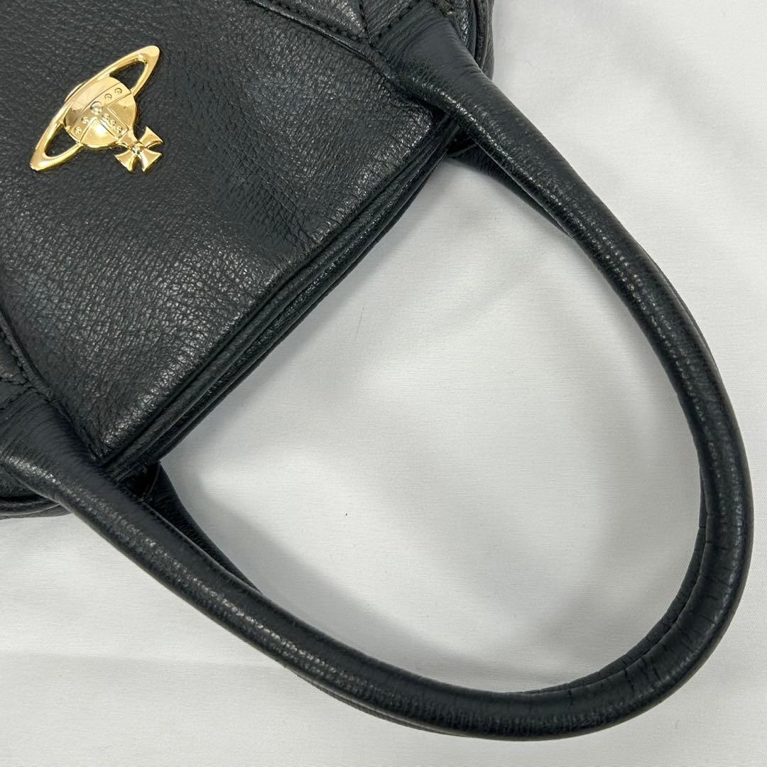 【美品】ヴィヴィアンウエストウッド ヤスミン オーブ ハンドバッグ レザー 黒