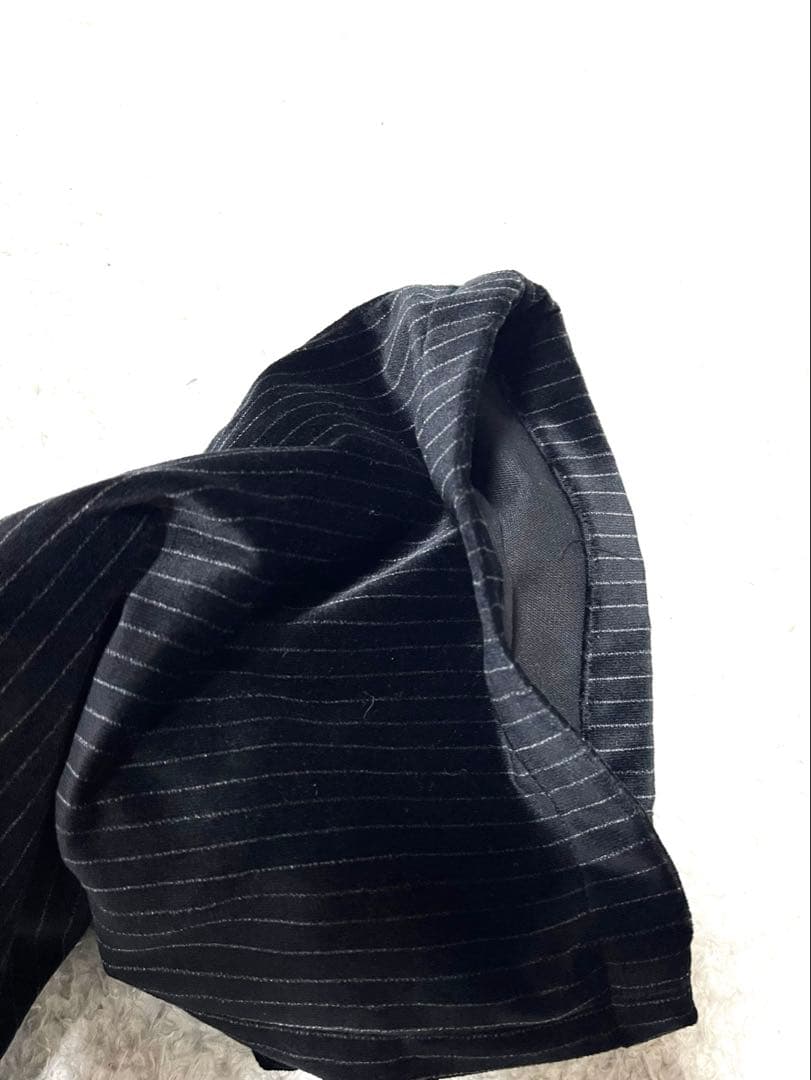 EMPORIO ARMANI ベロアスラックス　ストライプ　ストレート　レザー