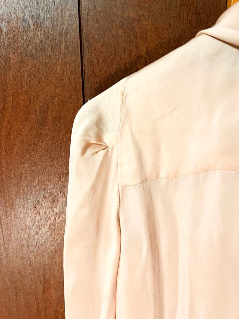 PRADA リボン付きブラウス 38 薄いピンク　シルク素材　Sサイズ