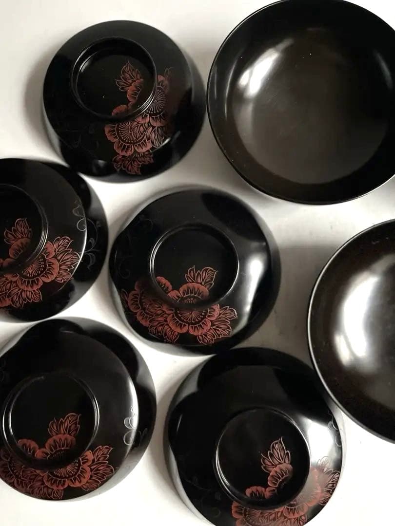 【yui＊様リクエスト】228 美術漆器 輪島塗 お椀 4点 堅牢優美布着保証