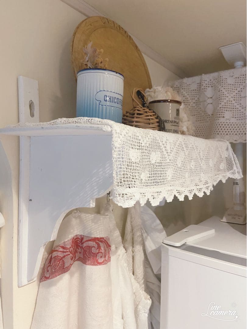 jam❣️フランスアンティーク☆木製フック付きシェルフ