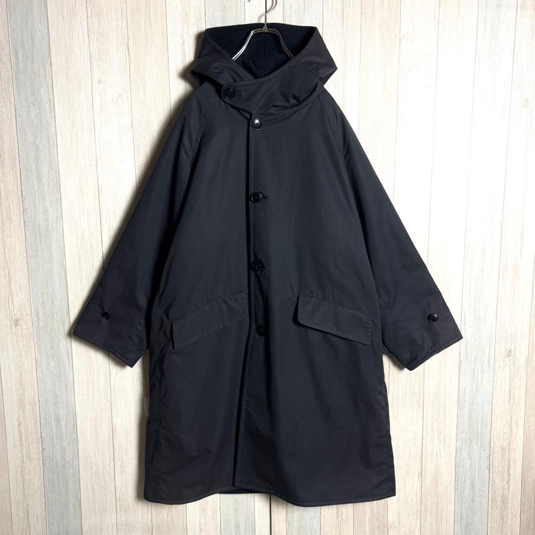 3263【定番人気デザイン・美品】コモリ ウール裏地 ロング フーデットコート