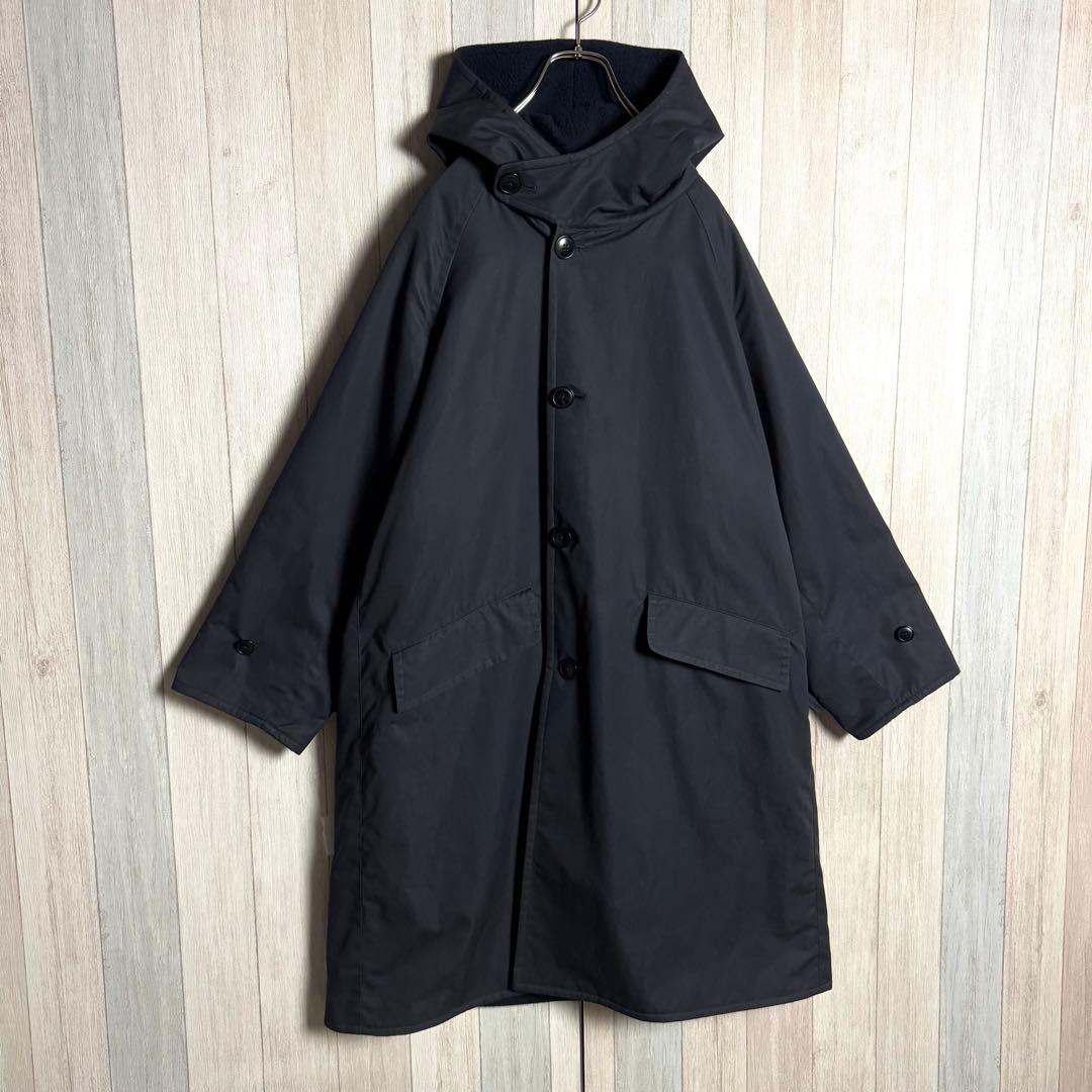 3263【定番人気デザイン・美品】コモリ ウール裏地 ロング フーデットコート