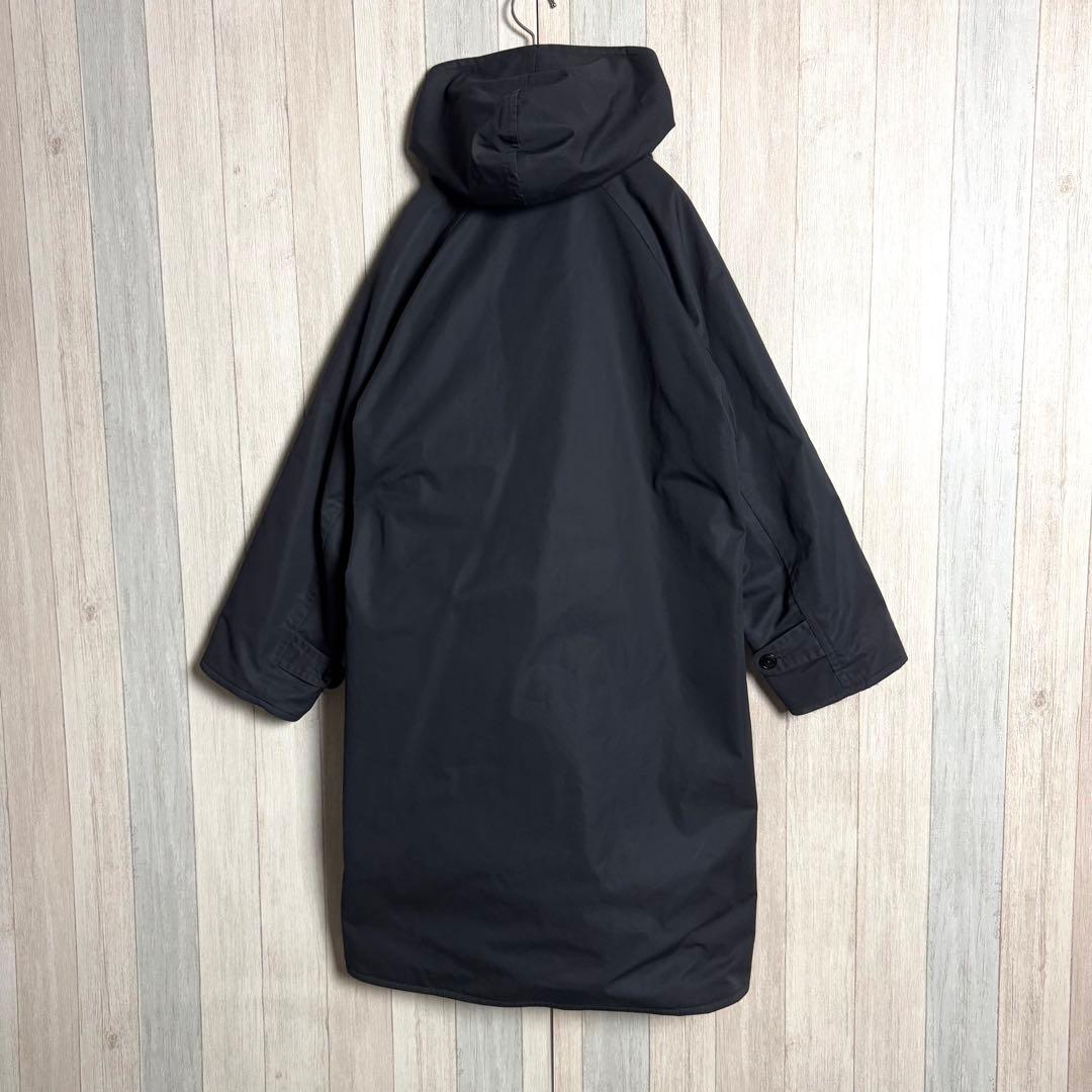 3263【定番人気デザイン・美品】コモリ ウール裏地 ロング フーデットコート