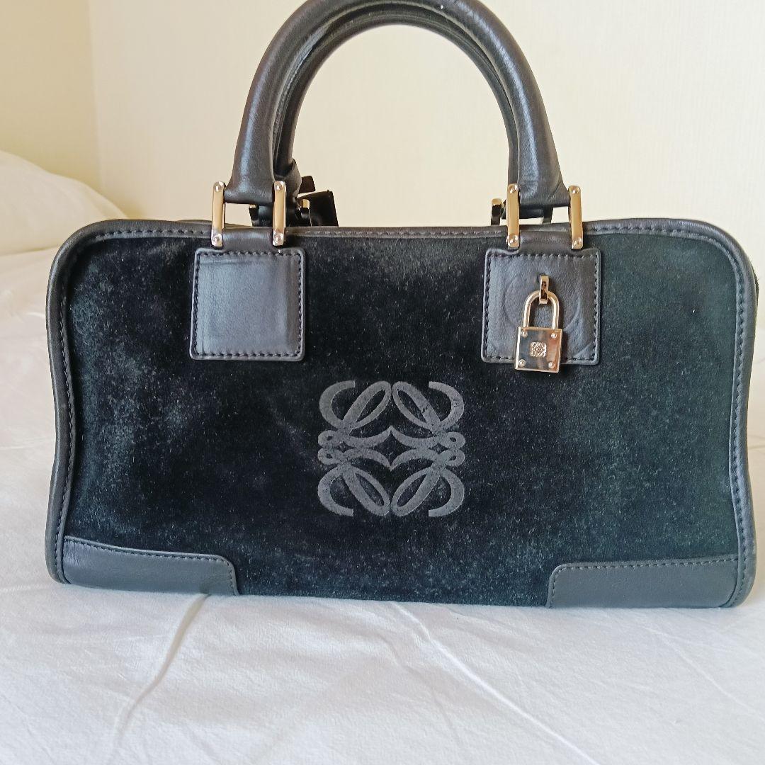 LOEWE アマソナ 28　スエード　ブラック　黒