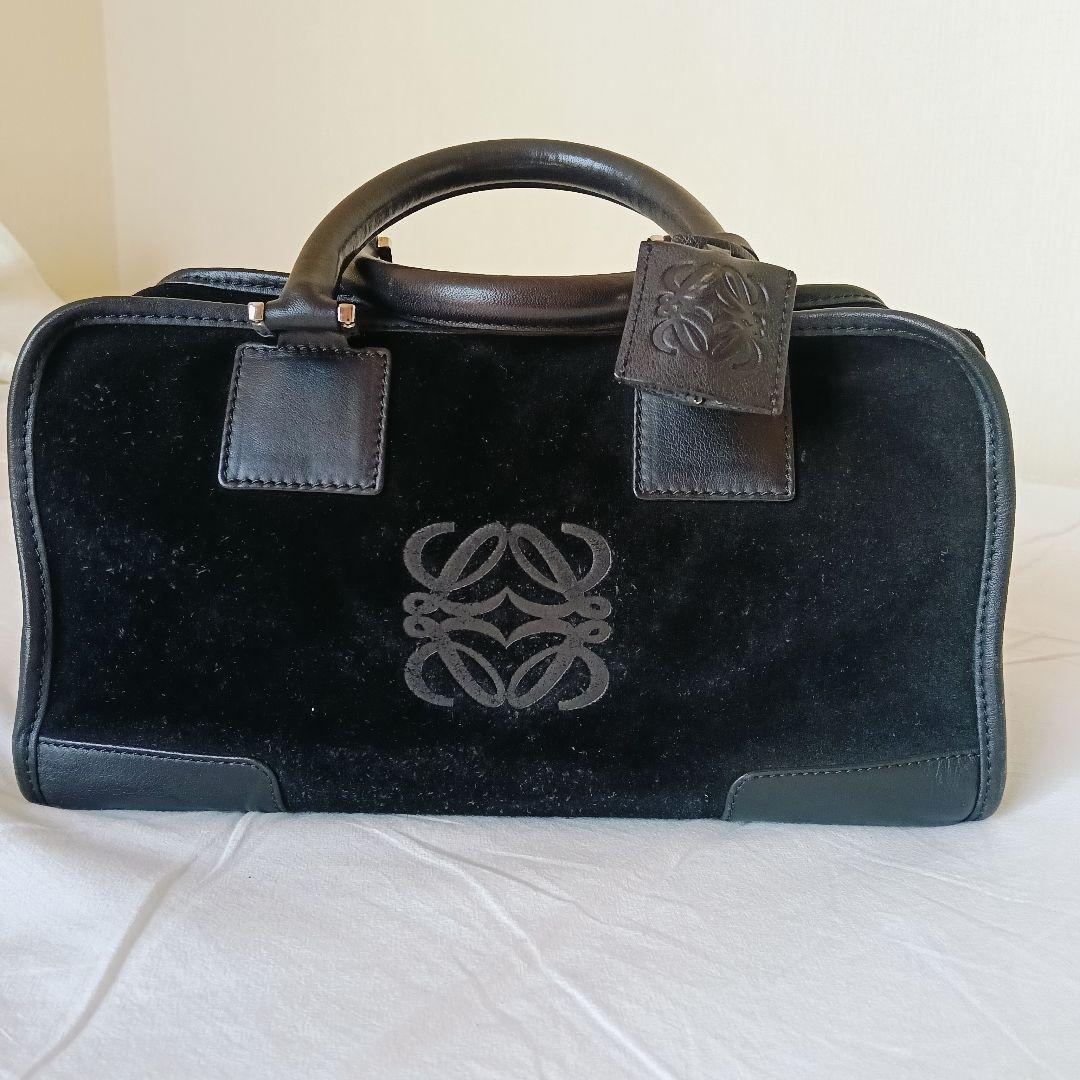 LOEWE アマソナ 28　スエード　ブラック　黒