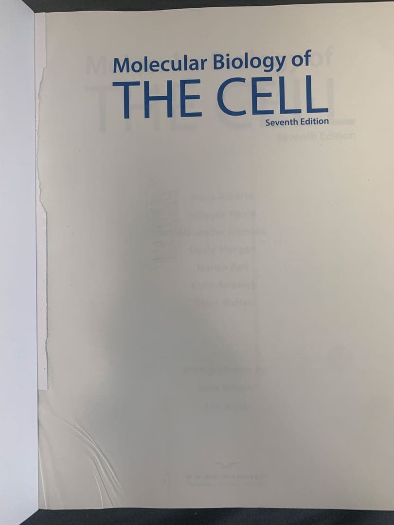 Molecular Biology of the Cell 第7版 国際学生版