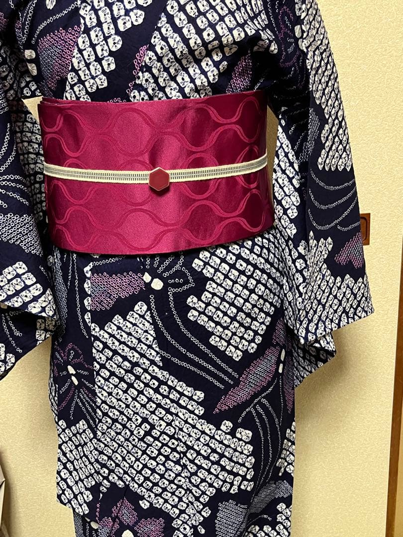 有松鳴海絞り浴衣 蝶柄