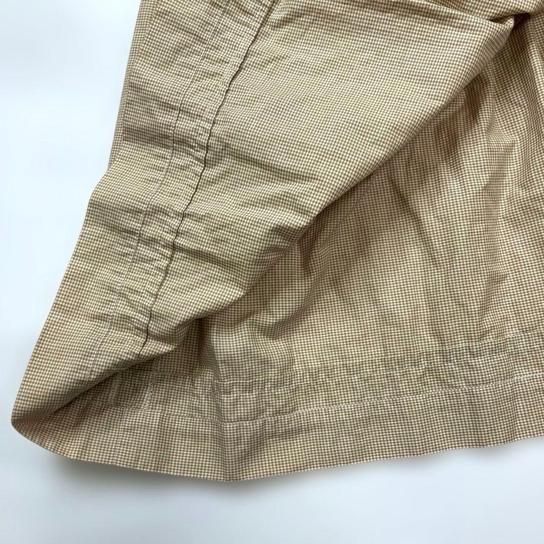 ワンダフルワールド ベージュギンガムチェック 段々ワンピース