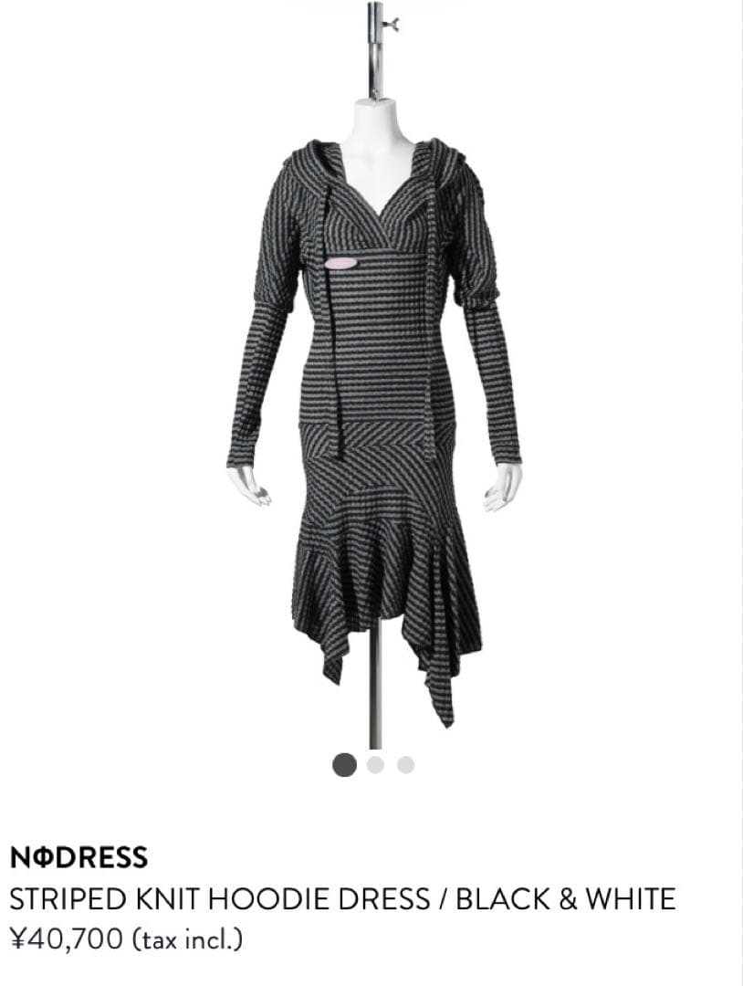nodress knit hoodie dress ノードレス itimi