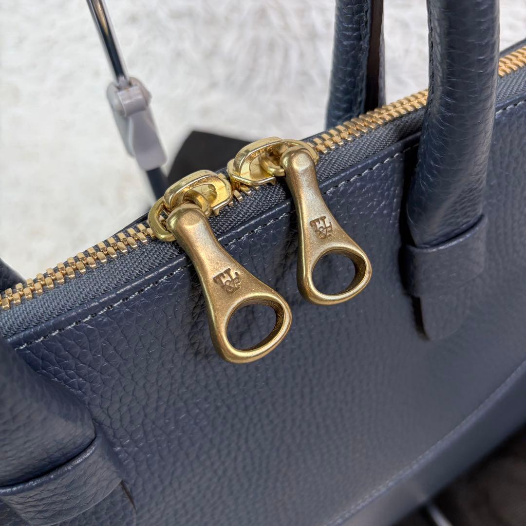 未使用級✨トフアンドロードストーン スモールブリーフ ゴールド金具 ネイビー