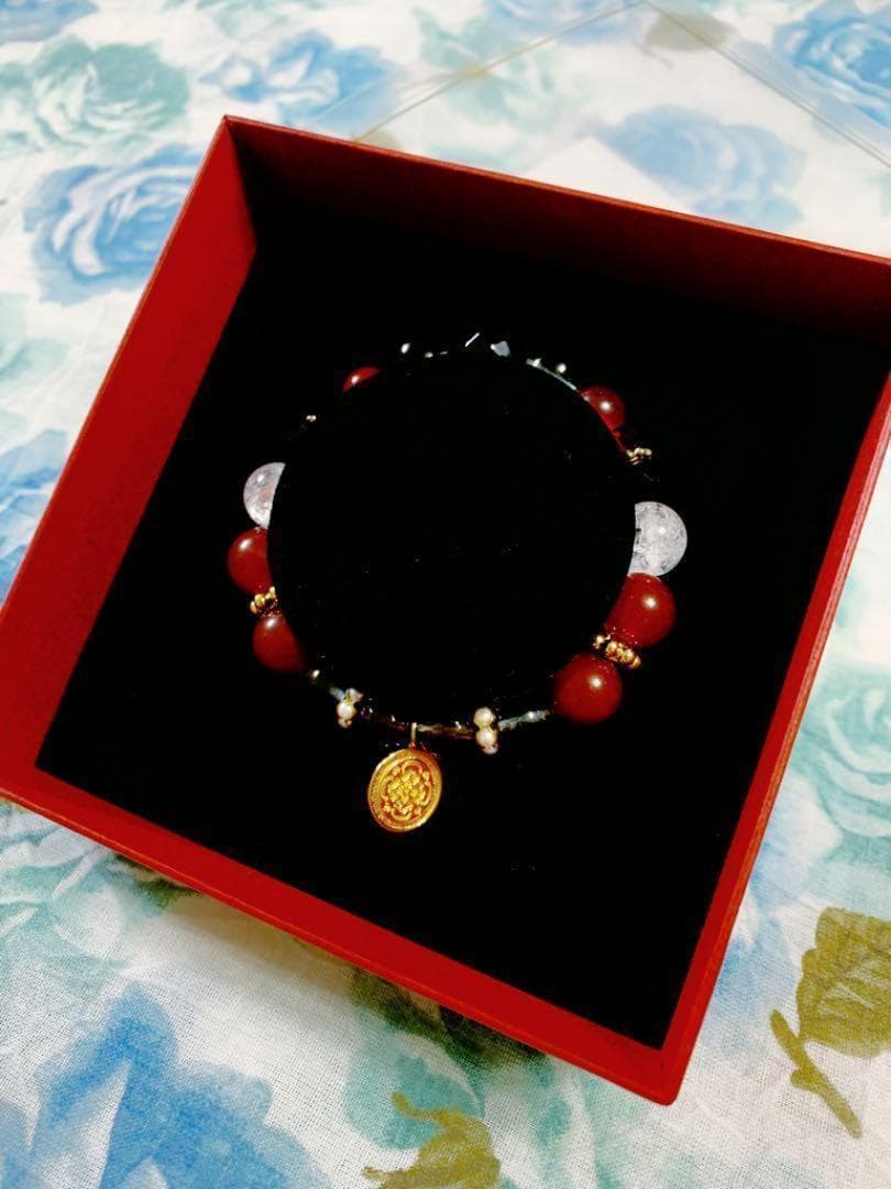 刀剣乱舞☆加州清光 イメージ天然石ブレスレット☆オランジュ・ルージュ