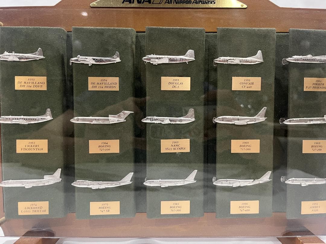 ANA 全日空商事 ネクタイピン15種類 旅客機 オリジナルコレクションケース付