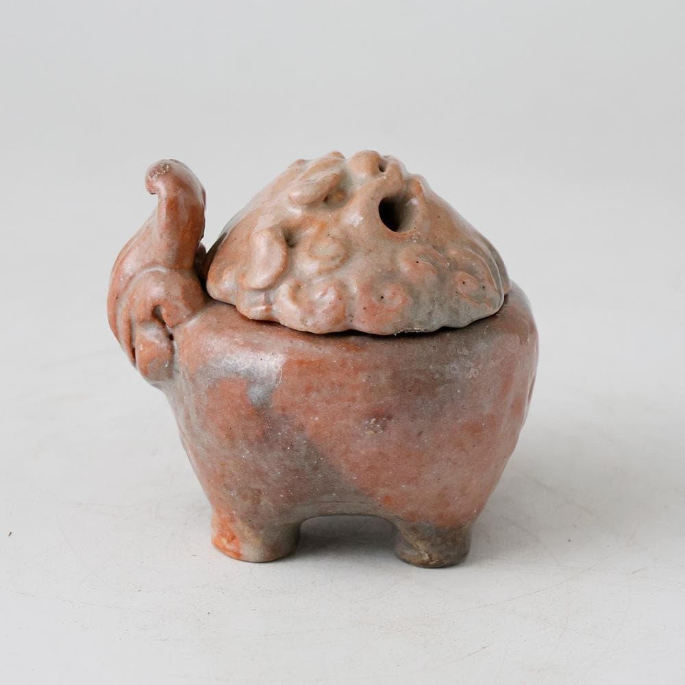 希少 古府焼 獅子香炉 北村光月 大正3年 箱書あり 越中富山 郷土玩具 時代物