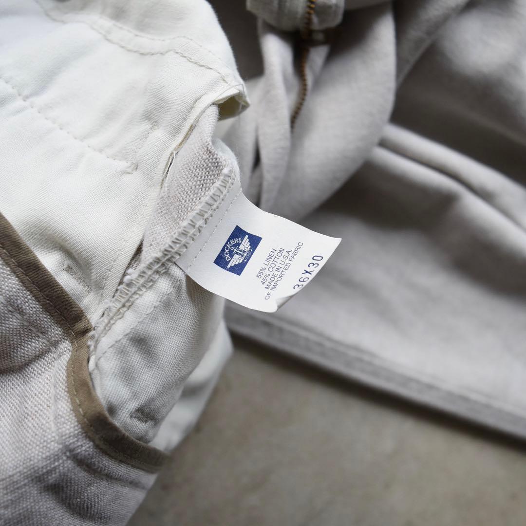 90sドッカーズ リネン ツータックスラックス W36L30 USAリーバイス