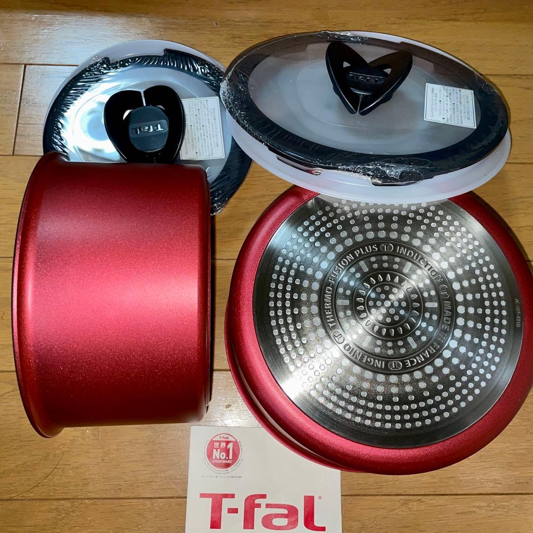 ティファール　ソースパン16cm×3 20cm×6 22cm蓋 ルージュIHガス