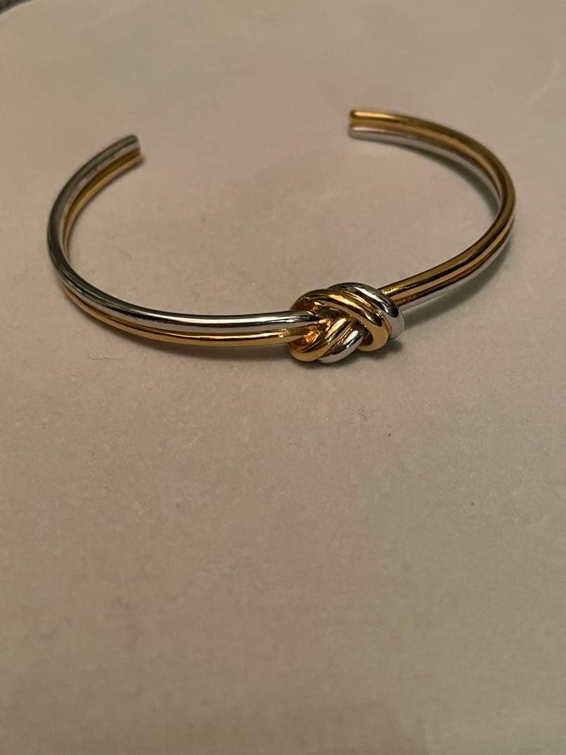 CELINE ノットデザイン バングル　ゴールド&シルバー