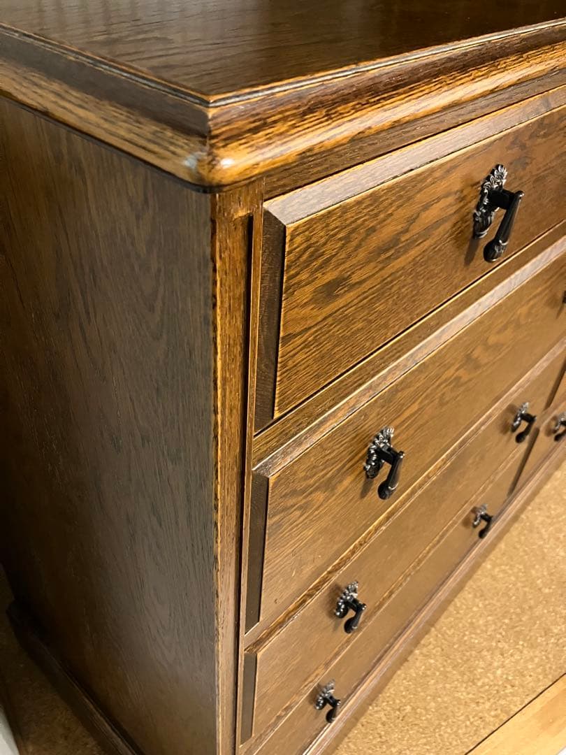 電*子様 MITSUKOSHIの高級家具Bruggeのオーク材 4段９杯チェスト