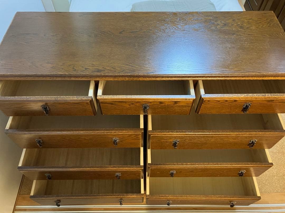 電*子様 MITSUKOSHIの高級家具Bruggeのオーク材 4段９杯チェスト