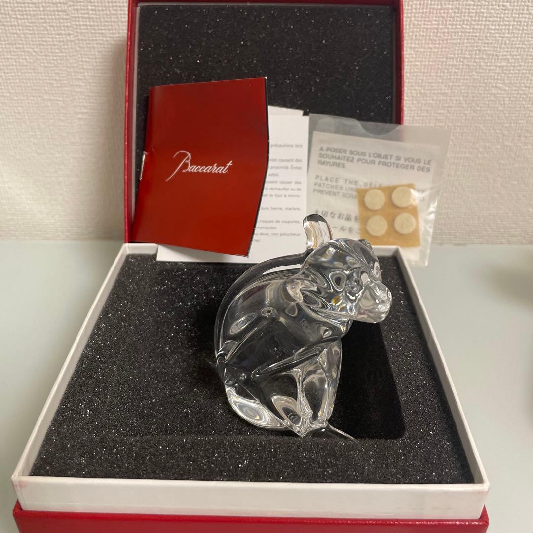 バカラ　サル　猿　干支　 申年　 動物　 置物 　クリスタル