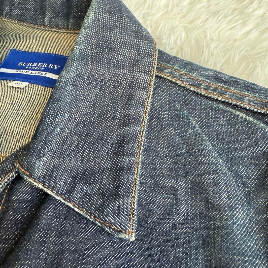 バーバリーブルーレーベル　デニムジャケット　ノバチェック　38 Mサイズ