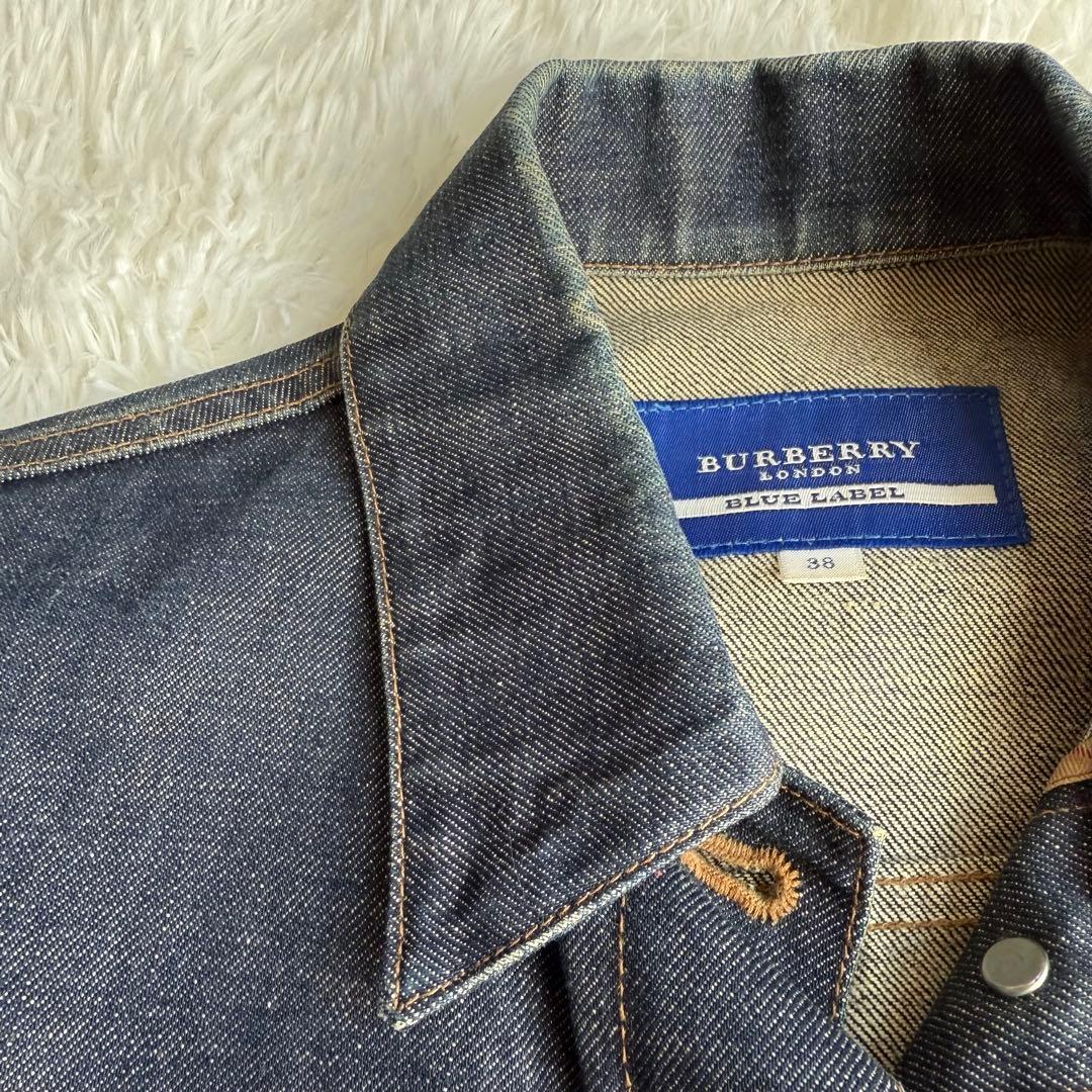 バーバリーブルーレーベル　デニムジャケット　ノバチェック　38 Mサイズ