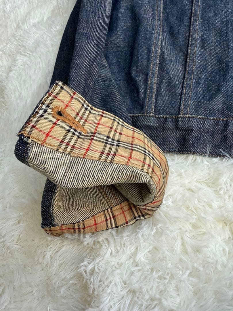 バーバリーブルーレーベル　デニムジャケット　ノバチェック　38 Mサイズ