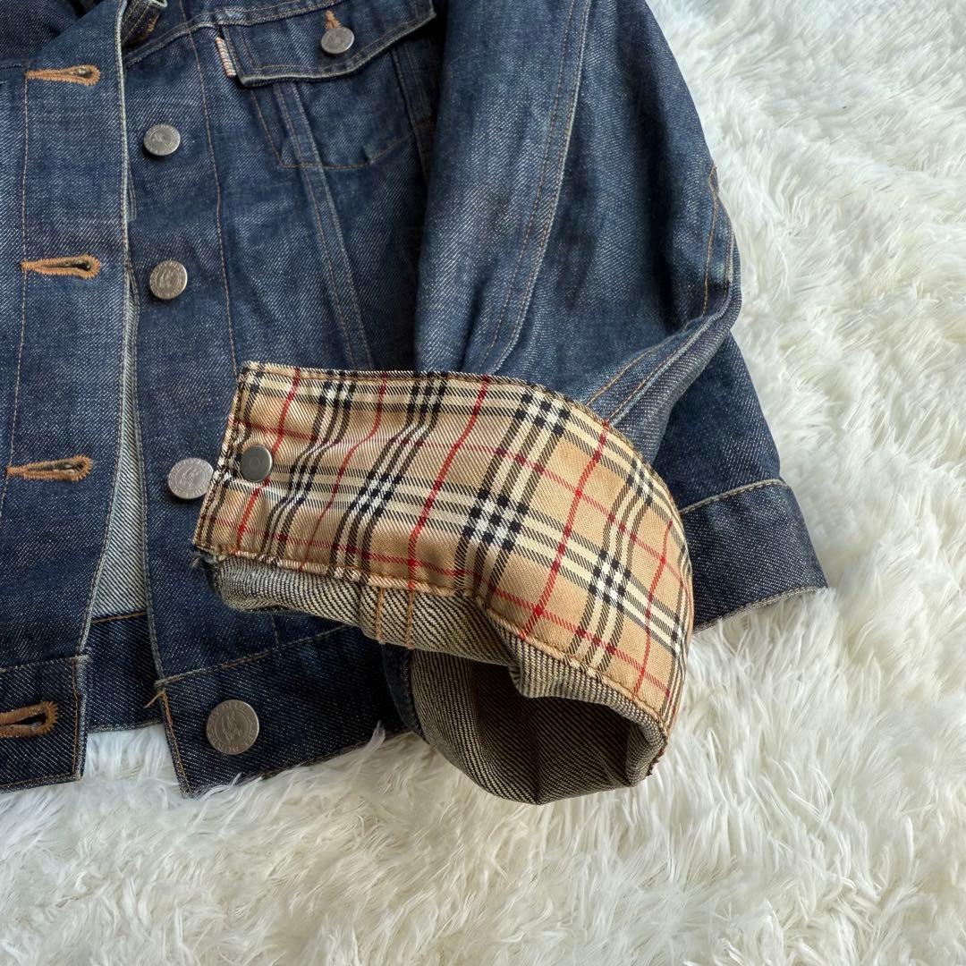 バーバリーブルーレーベル　デニムジャケット　ノバチェック　38 Mサイズ