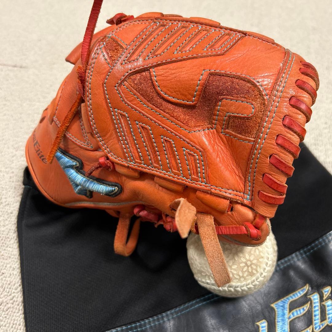 【ミズノ】グローバルエリート軟式投手用　グラブ　ダイバーシティブルー　専用袋付き