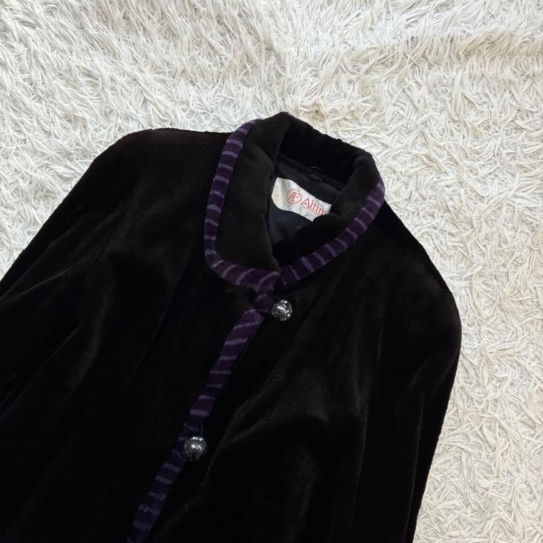 アルティマ シェアード ミンク ブラック系 本毛皮 コート 毛並み◎