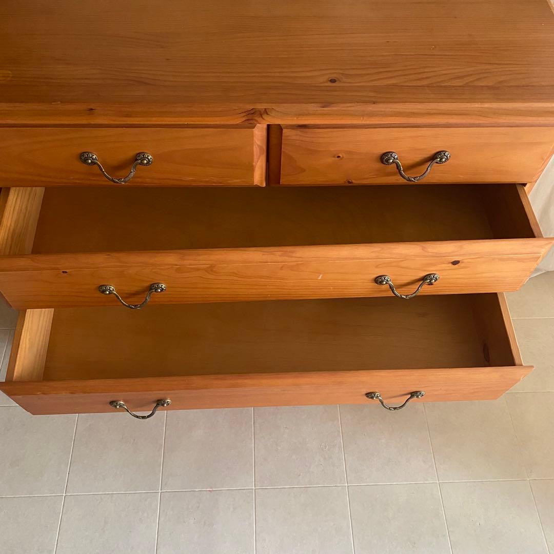 アンティーク　チェスト　カントリー　北欧　丸脚　フレンチカントリー　家具　棚