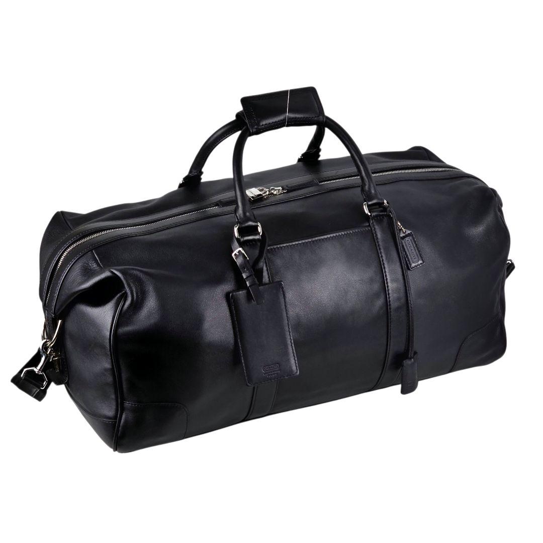 美品 コーチ COACH オールレザー ボストンバッグ トラベルバッグ ブラック