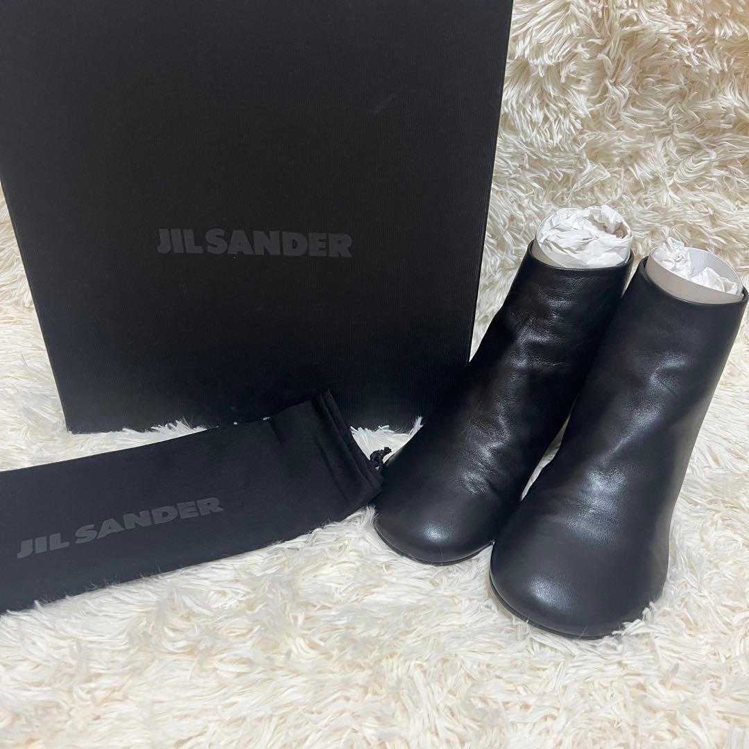JIL SANDER ジルサンダー　ショートブーツ　レザー　23cm ブラック