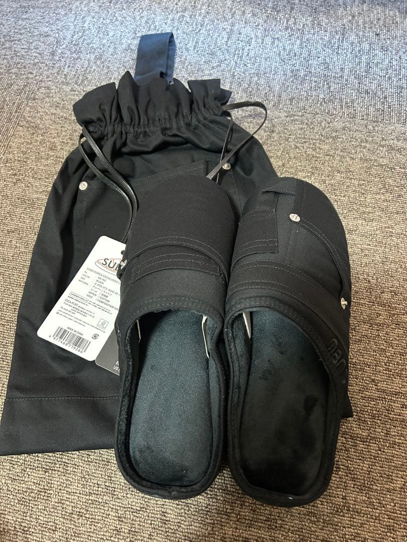 subu 韓国限定 カーペンターサンダル ブラック