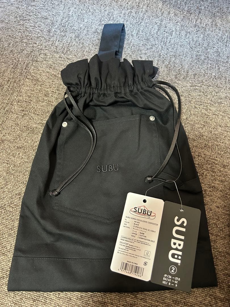 subu 韓国限定 カーペンターサンダル ブラック