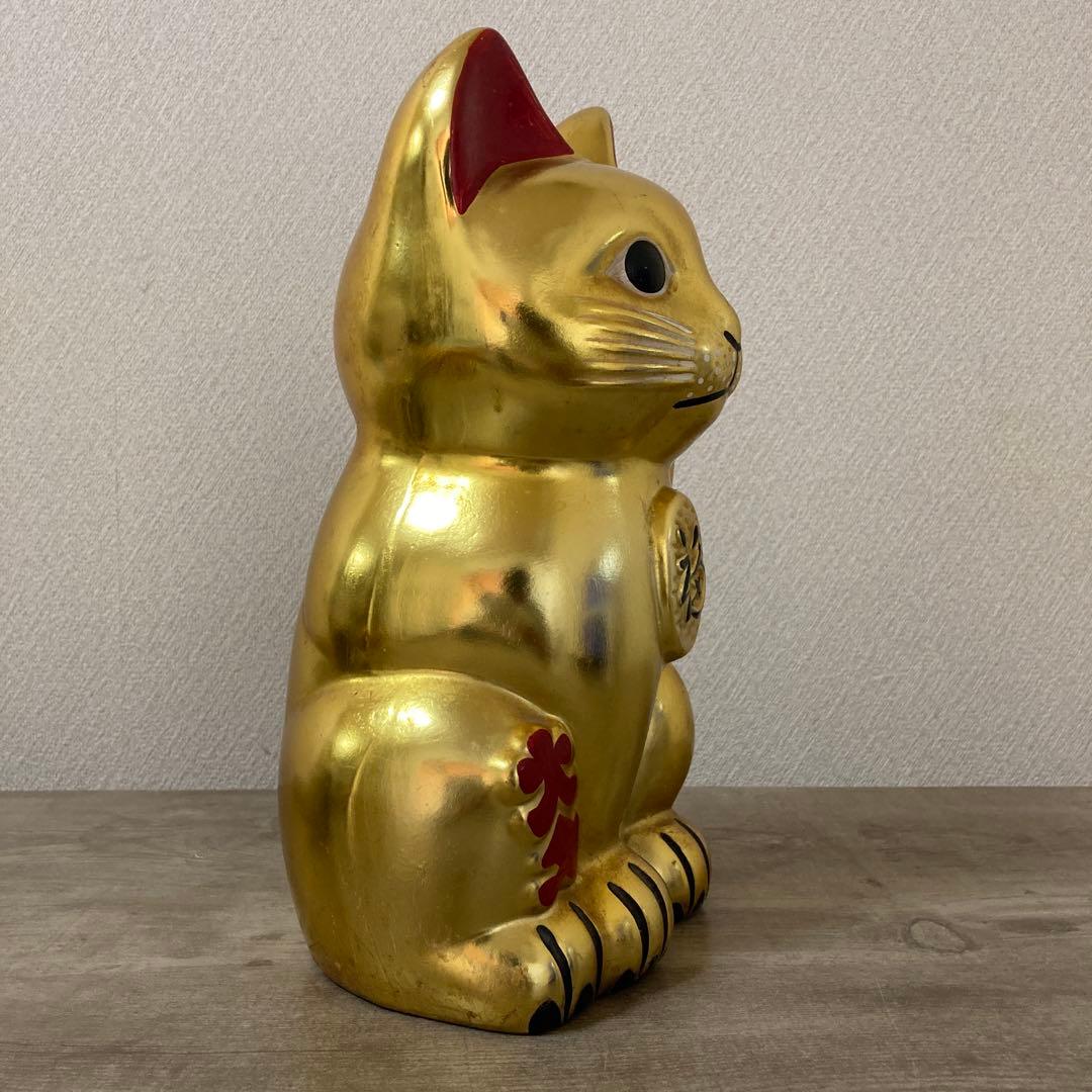古い招き猫　招福置物　貯金箱　千万両〈検 常滑焼　海外向けデザイン　ビンテージ